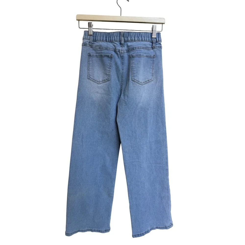YMI Girl Kids Light Wash Distressed Wide Leg‎ Denim Jeans Blue Size 14